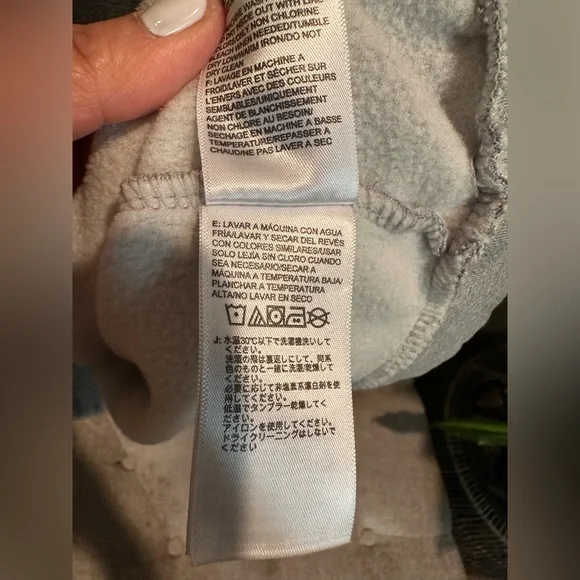 North Face Men's Pullover Hooded Hoodie Sweatshirt Medium Gray Color Block Logo - Picture 8 of 8